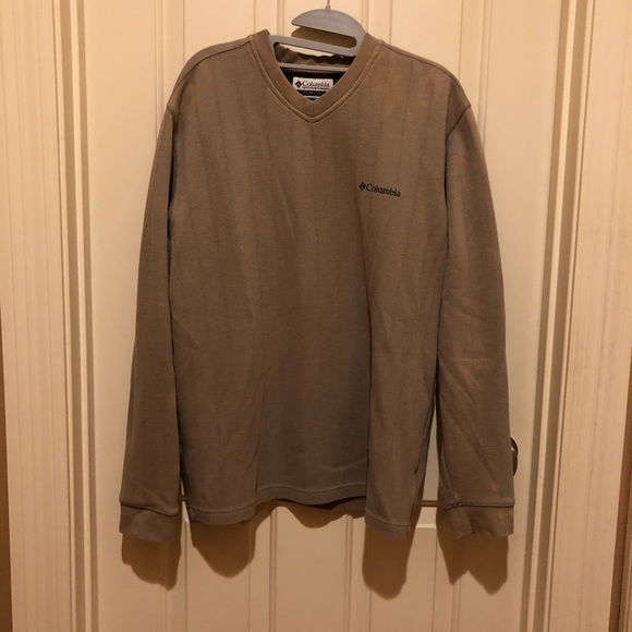 Clearance Columbia V Neck Pullover Sweater Tan Medium - Picture 4 of 9